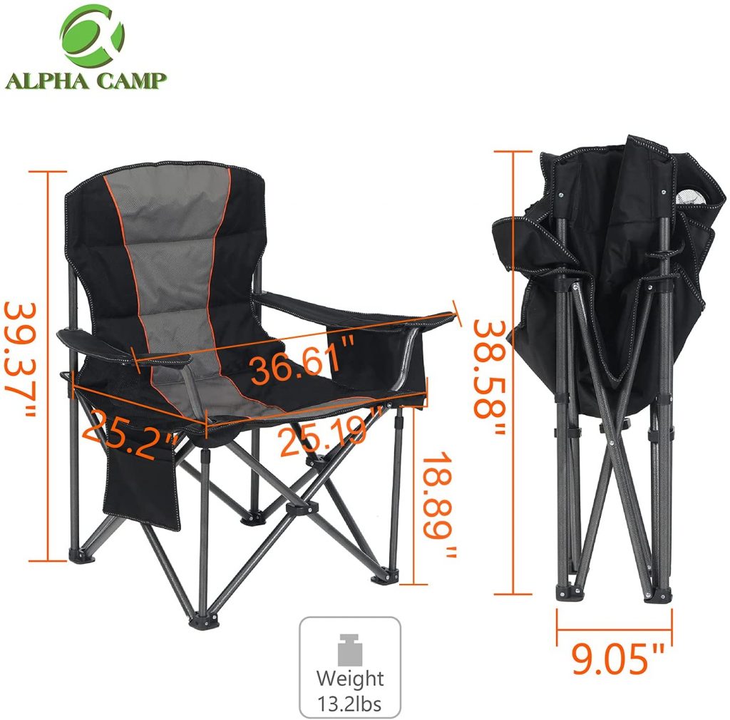 Alpha Camp Oversized Camping Chair dimensions